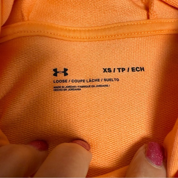 Under Armour XS Rival Terry Hoodie in Soft Orange NWT - Picture 4 of 8